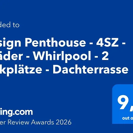 Design Penthouse - 4sz - 2baeder - Whirlpool - 2 Parkplaetze - Dachterrasse * Karlsruhe