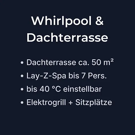 Apartment Design Penthouse - 4sz - 2baeder - Whirlpool - 2 Parkplaetze - Dachterrasse *